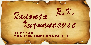 Radonja Kuzmančević vizit kartica